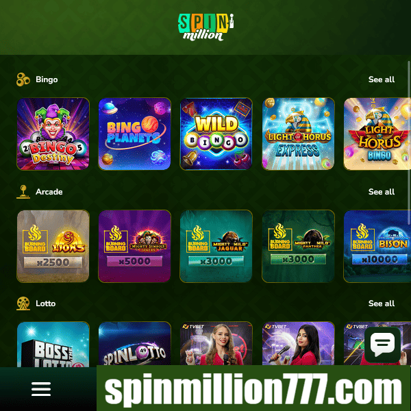 Spin Million - Bingo, arcade et lotto