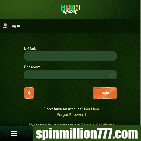 Spin Million - Connexion