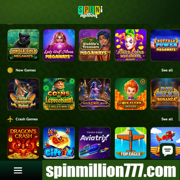 Spin Million - Nouveaux jeux et jeux crash